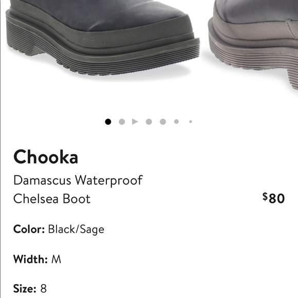 NWT Nordstrom Chooka midi Redmond buckle chunky Chelsea rain boots black size 8 - Picture 3 of 4